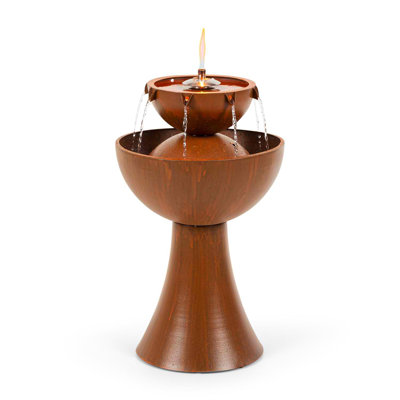 Hadrian Indoor Outdoor Stainless Steel Floor Fountain with Lights