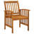 6 - Person Acacia Wood Patio Dining Set with Rectangular Table-61686694-61686695