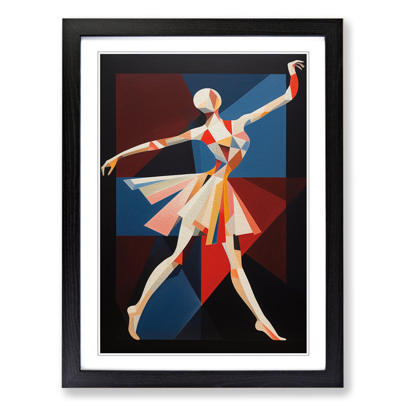 Ballet Dancer Constructivism - Framed Print, Black, 46cm H x 34cm W x 2cm D