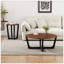Table basse en bois d'acacia massif | Finition brune et noire, mobilier de salon moderne
