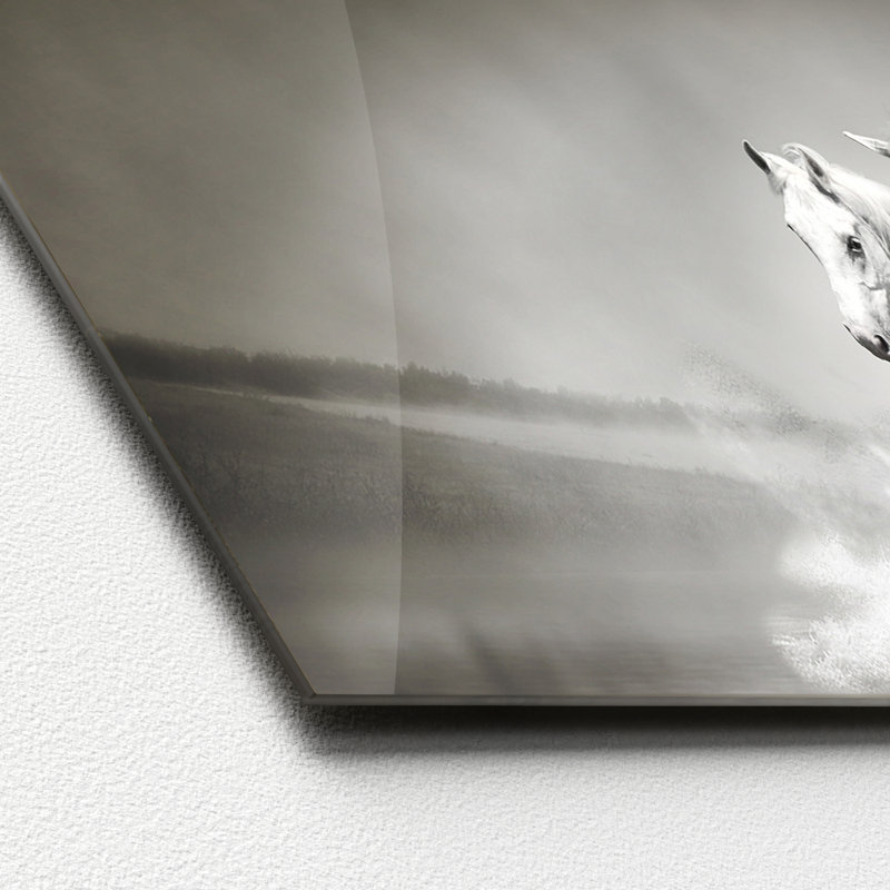 No Frame Painting on Glass, 50 cm H x 125 cm W x 1.4cm D