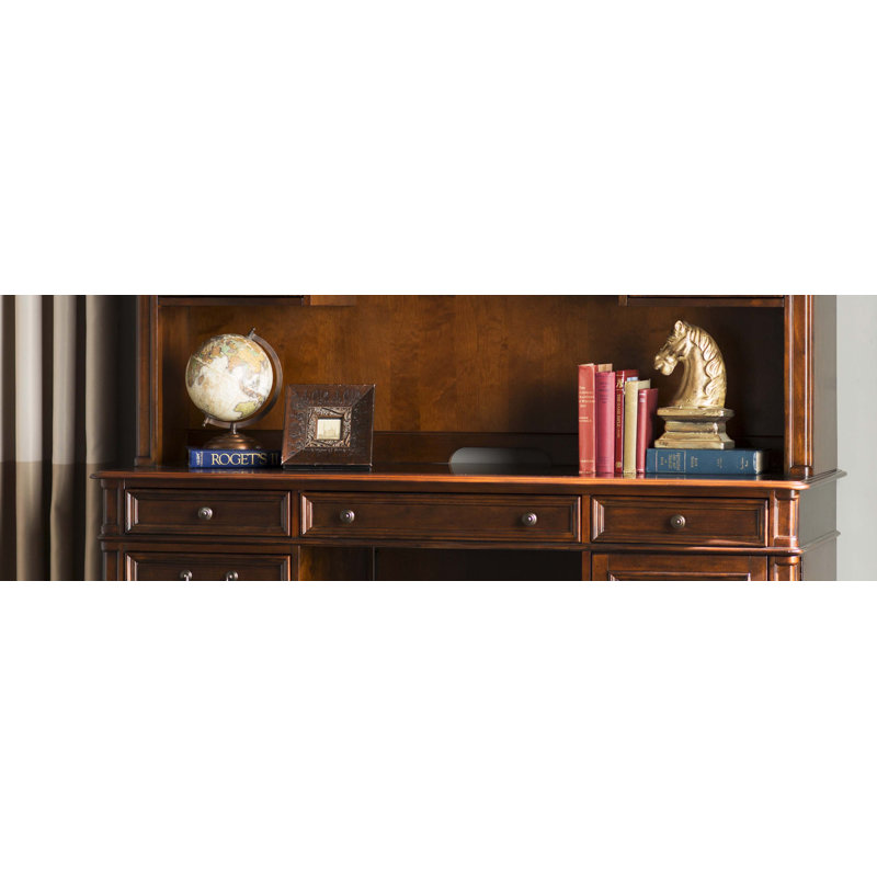 Mattern Solid and Manufactured Wood Executive Desk with Keyboard Tray