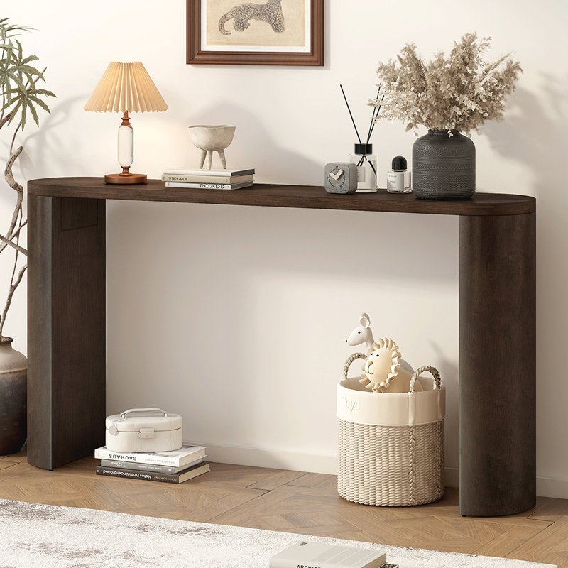Console ovale 59,6 po Breisch pour l'entrée, le couloir et le vestibule, Brun foncé