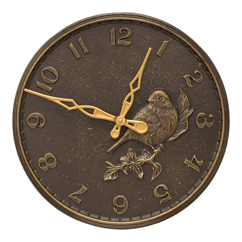 16 Songbird Clock, French Bronze