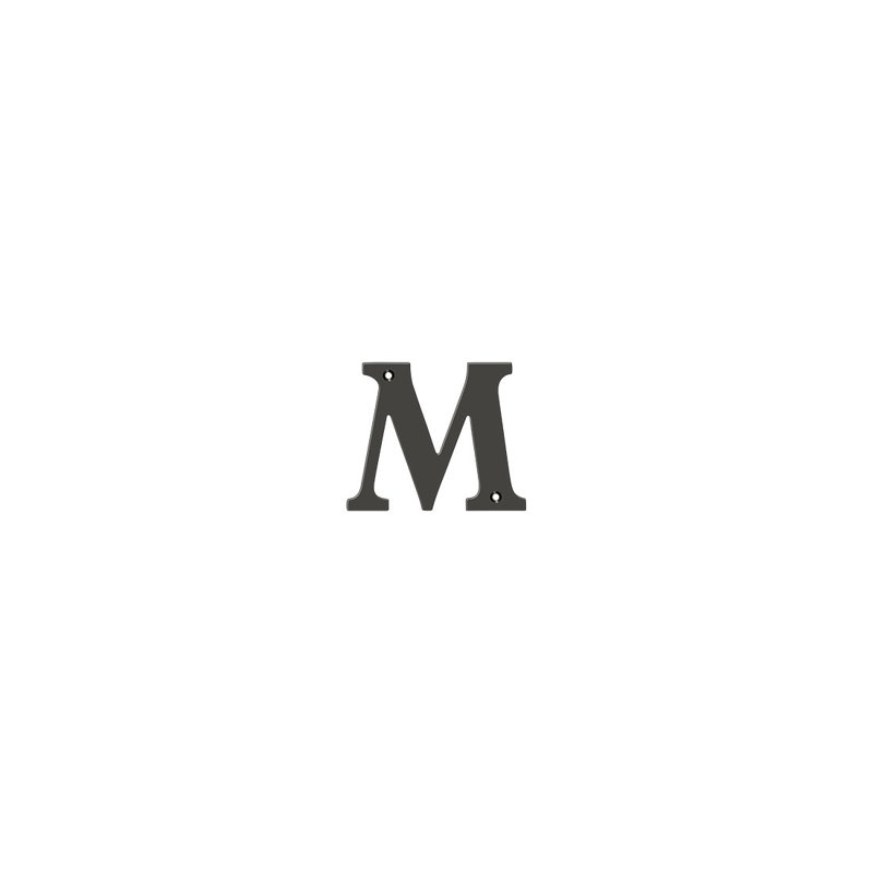 4" H Brass House Letter, M, Oil-Rubbed Bronze