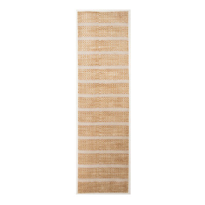 Hand Loomed Striped Area Rug in Gold