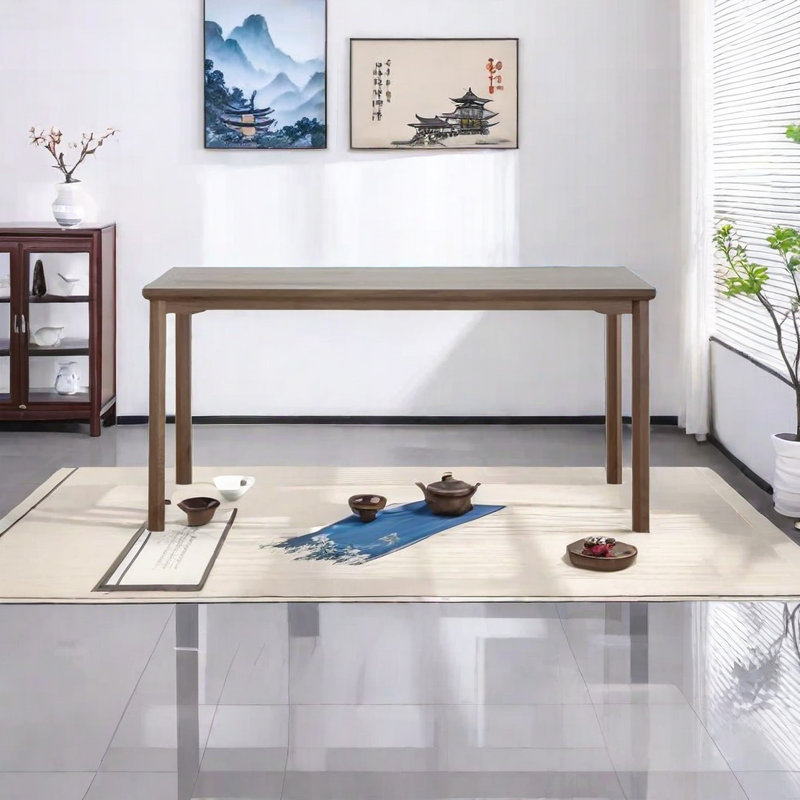 Hameldon Walnut Solid Wood Dining Table, 29.52" H x 70.86" L x 31.49" W