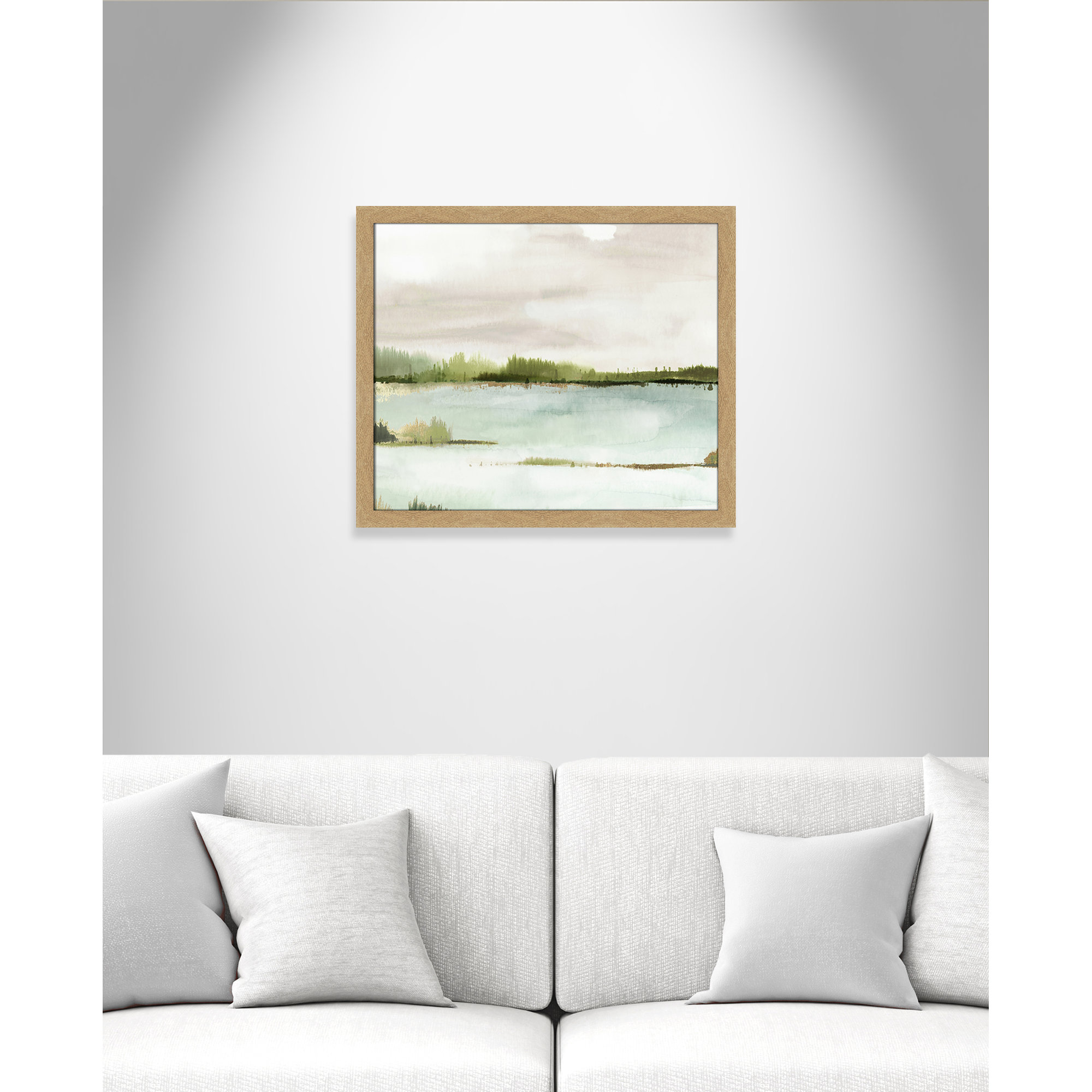 Silent Lake, 22.5" H x 26.5" W x 1.12" D, Natural Framed