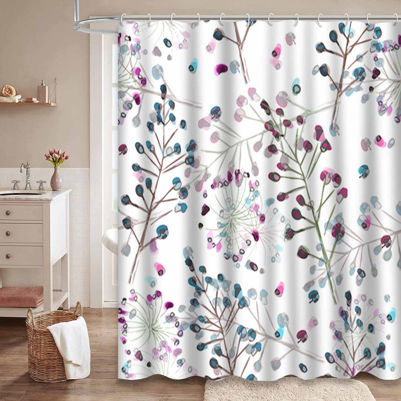 Rideau de douche avec 12 crochets, L 72 po x l 72 po