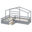 Lit plateforme House avec trois tiroirs de rangement-1314672227
