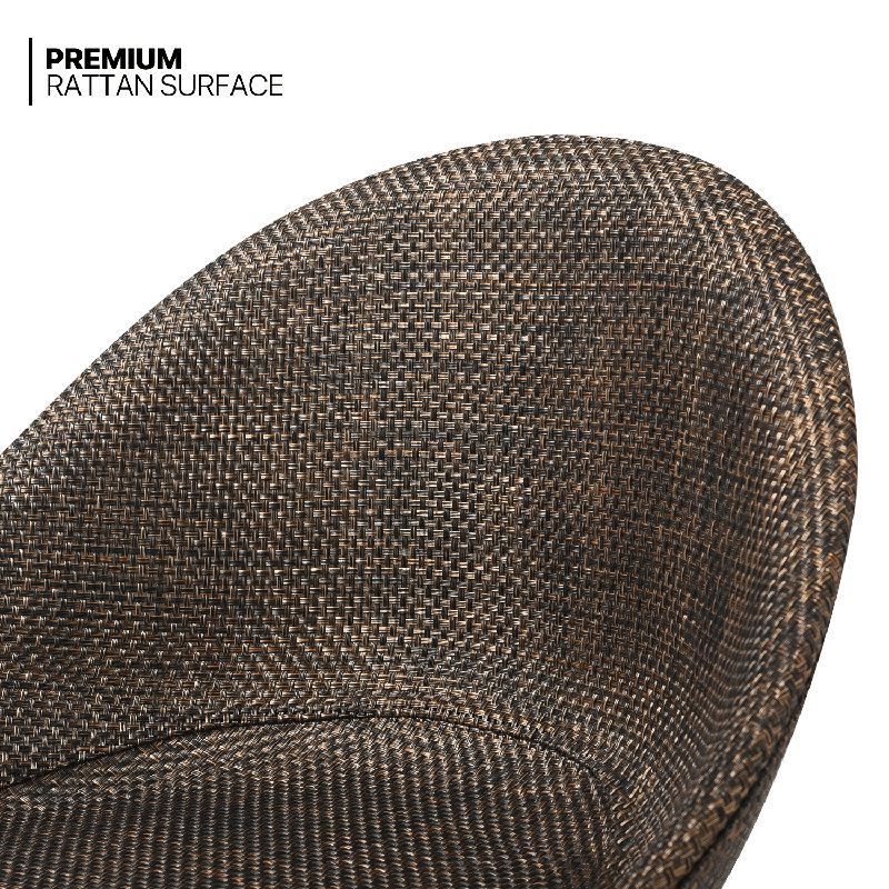 Brown Adjustable Swivel Metal and Rattan Bar Stools (Set of 2)
