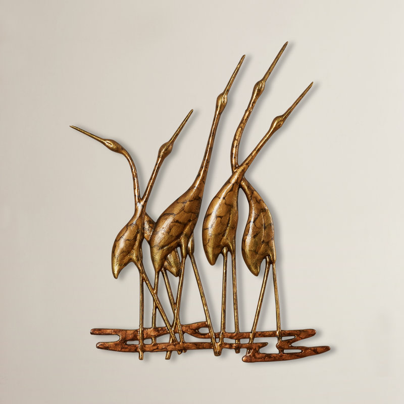 Crane Metal Wall Decor