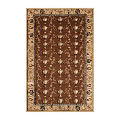 Machine Washable French Brown Area Rug