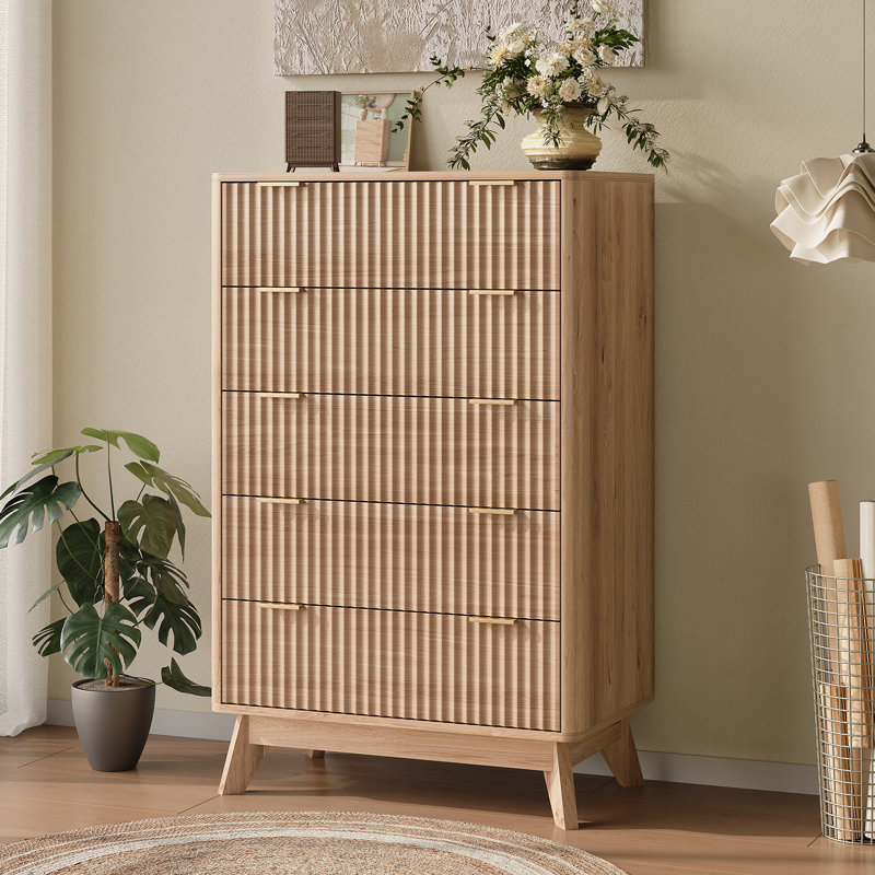 Donati 5-Drawer Dresser, Wood Chest of Drawers, Natural