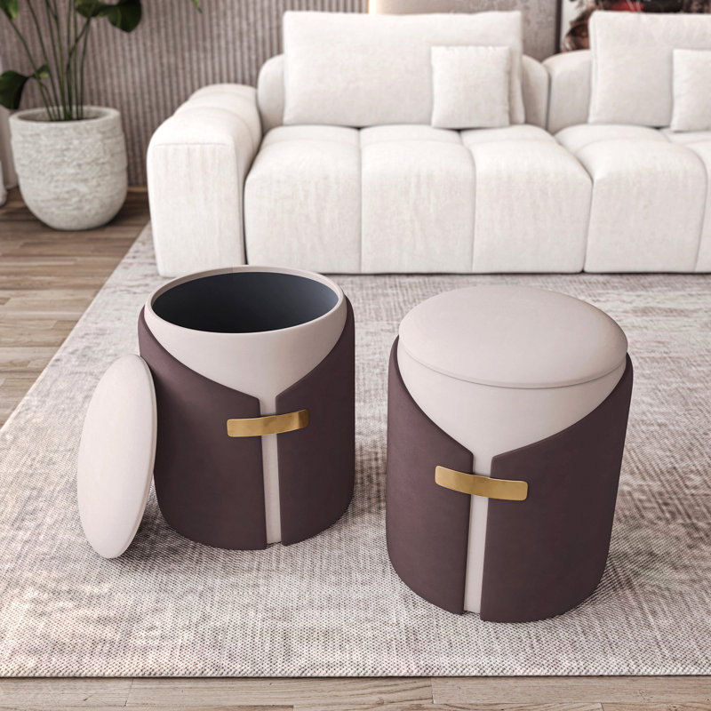 Repose-pieds deux tons avec fonction de rangement / tabouret de coiffeuse