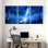 Abstrait forêt veilleuse, arbres, chemin d'étoiles, ensemble de 3 impressions sur toile