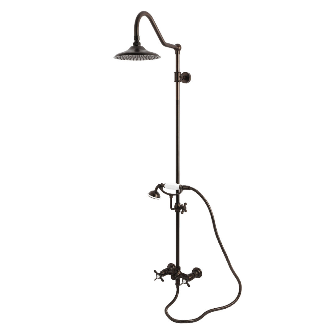 Kingston Brass Essx Wall Mount Rain Drop Shower System with Hand Shower Kingston Brass 