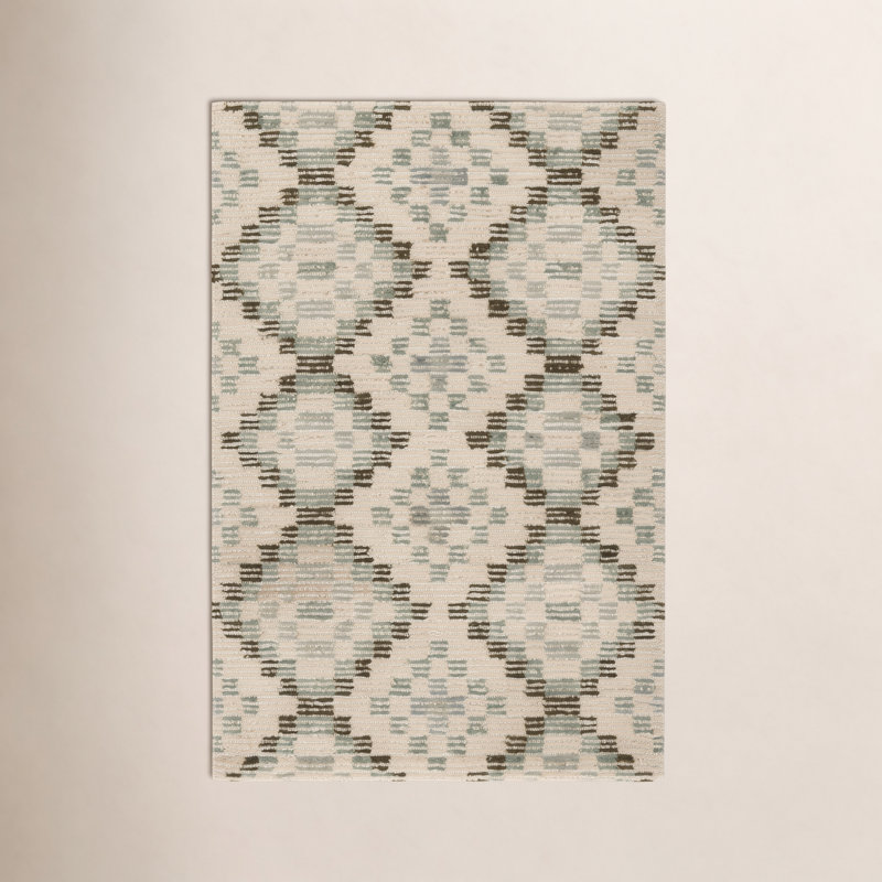 Diamond Cove Green Hand Tufted Wool Rug, Rectangle 9'6" x 13'6"