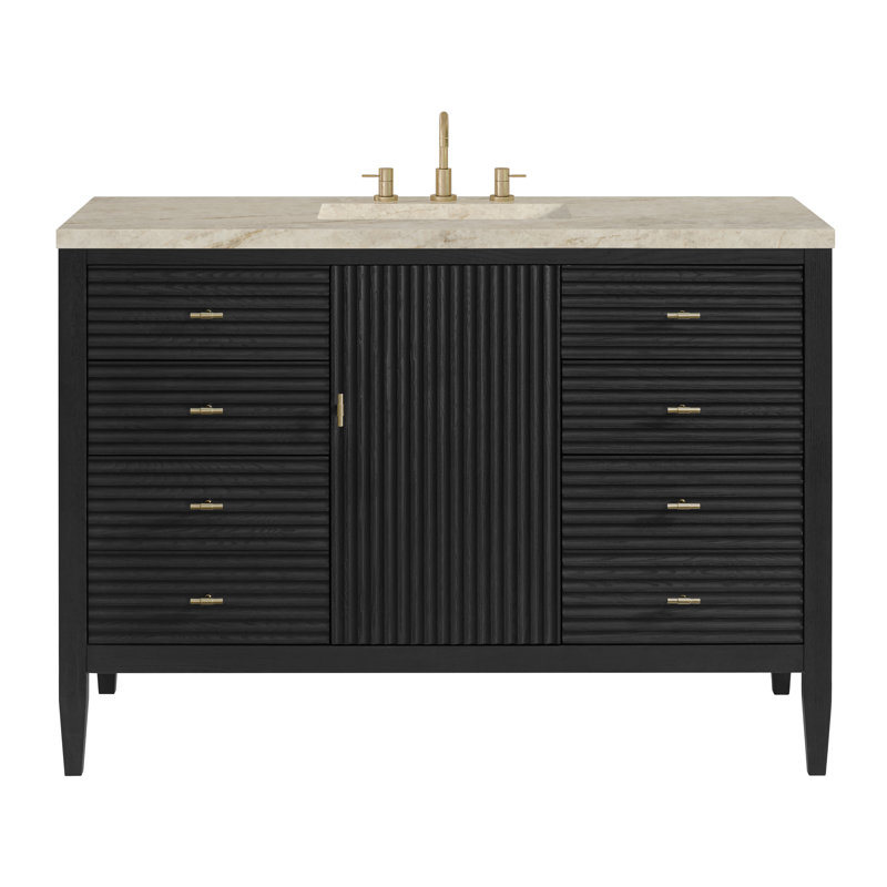 Myrrin 48 in. Single Vanity, Carbon Oak, Tajnar Eclos
