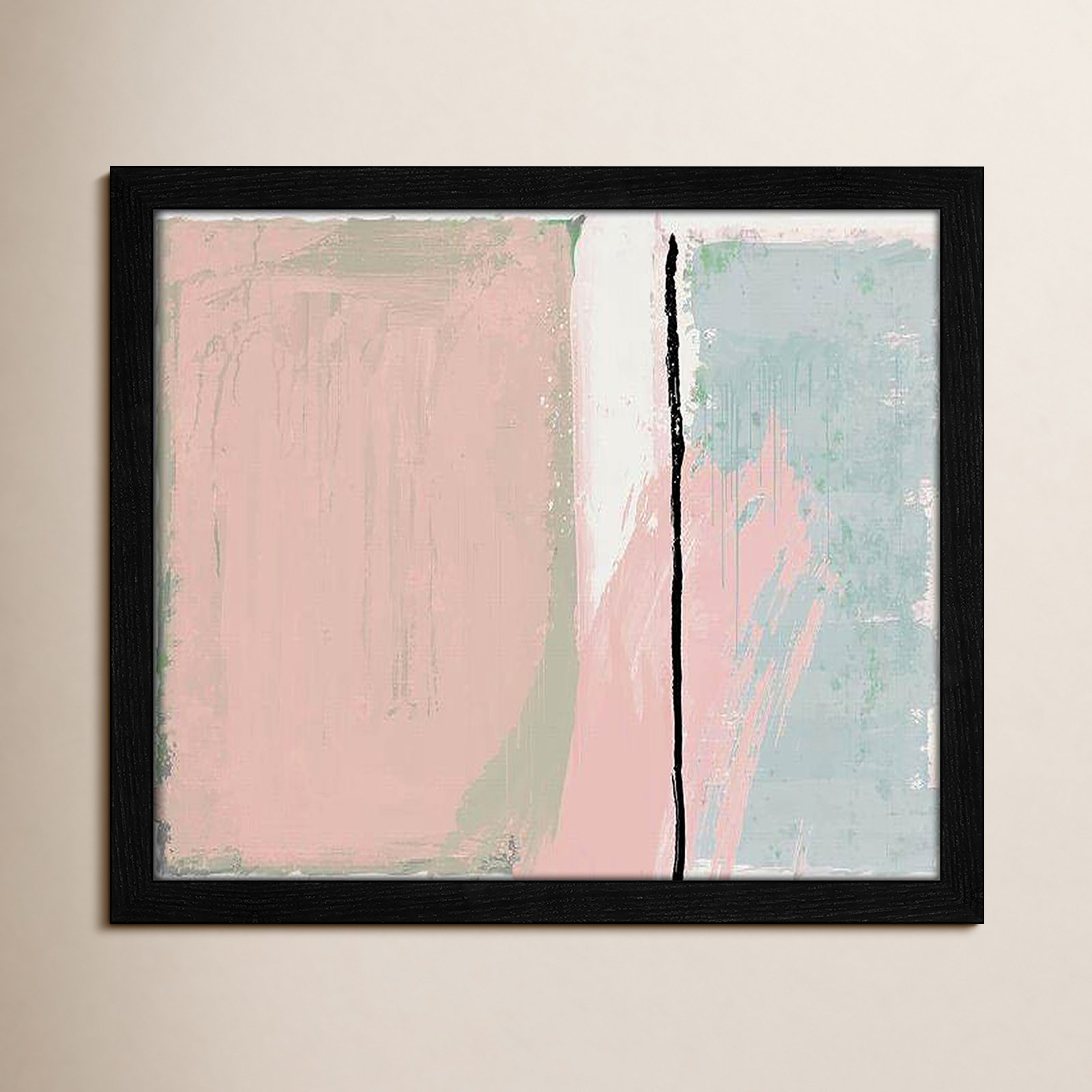 Pastel Opulance by Casa Fine Arts, Black Slim Picture Framed, No Mat, 13" H x 15" W x 0.75" D