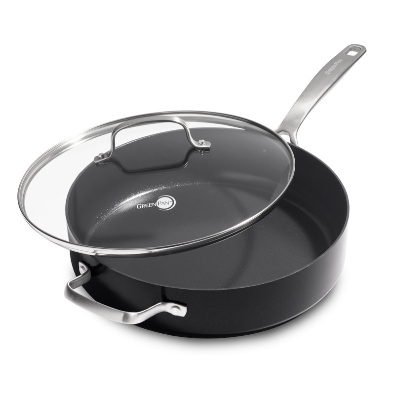 Poêle à sauter en céramique antiadhésive 5 pintes avec couvercle GreenPan SearSmart