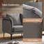 Stringfield 57"W Modern Faux Leather-trimmed Fabric Loveseat-1048574728