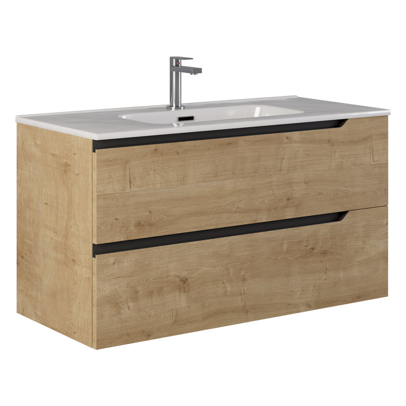 Meuble-lavabo simple 40 po Arden, Blonde Wood, 40", White