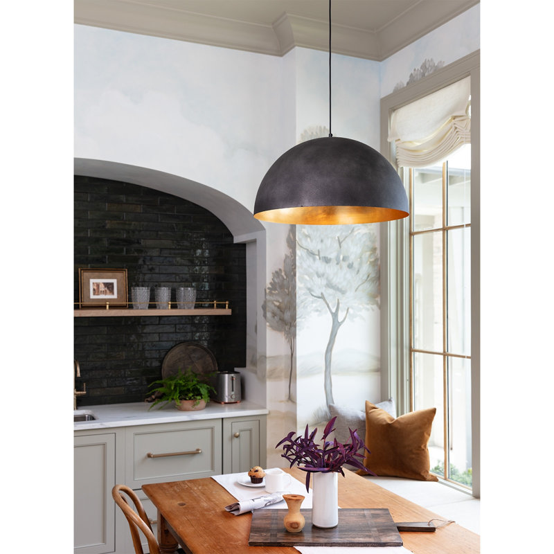 Sigmund Pendant, 12.75" H x 23.5" W x 23.5" D, Black