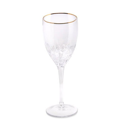 Everly Quinn Optic Water Glasses with Gold Rim, 6 PC