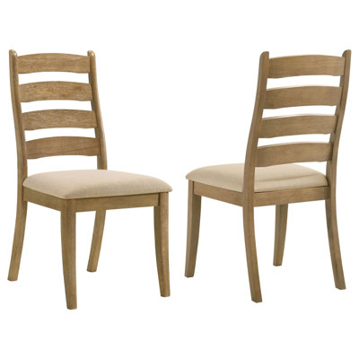 Sammy Brown Oak Wood Dining Side Chair Set Of 2, Accent Chair, Set Of 2 Accent Chairs, Side Chair, Modern Accent Chair, Armless Accent Chair