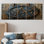 Wicca Pentagram - Spiritual Stone Wall Art for Living Room 5 pièces