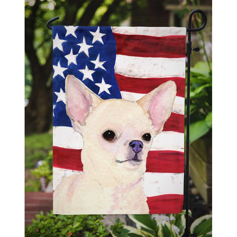 2 côtés en polyester de 2 côtés american drapeau de jardin, Chihuahua 2