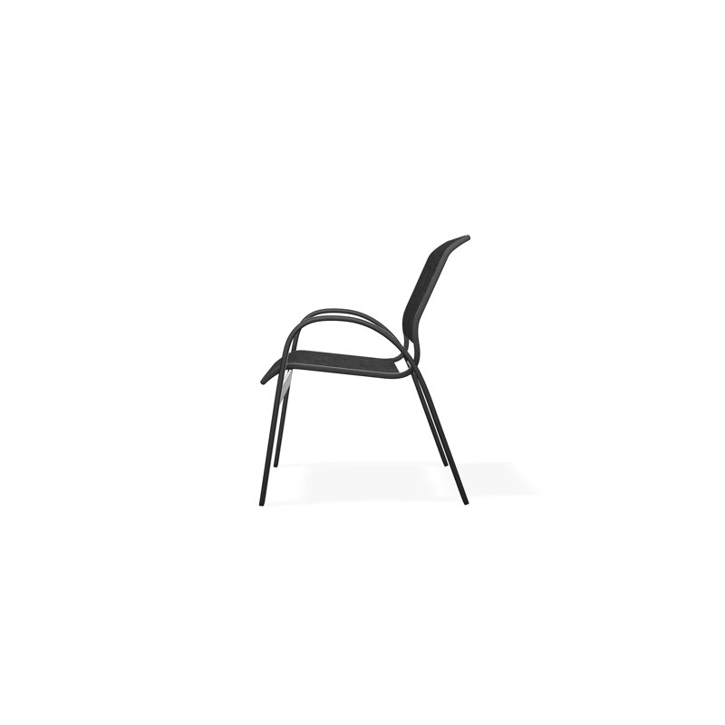 Aruba II Outdoor Dining Chair, Augustine Shadow, Black