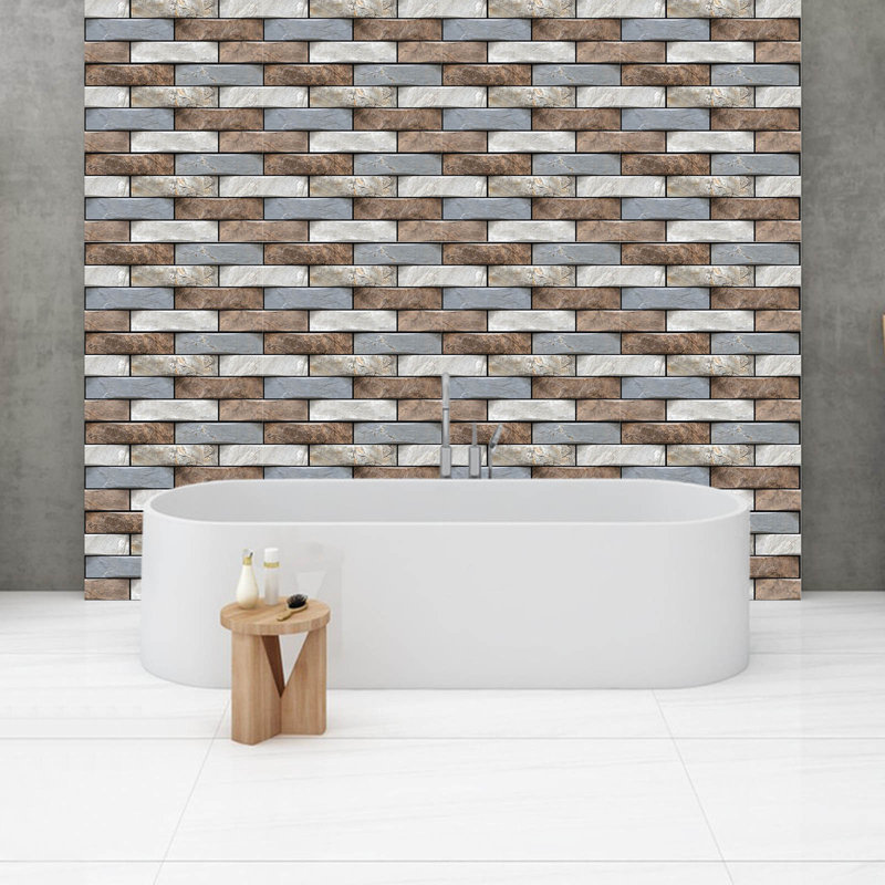 Simulation de décoration murale autocollante pour salle de bain