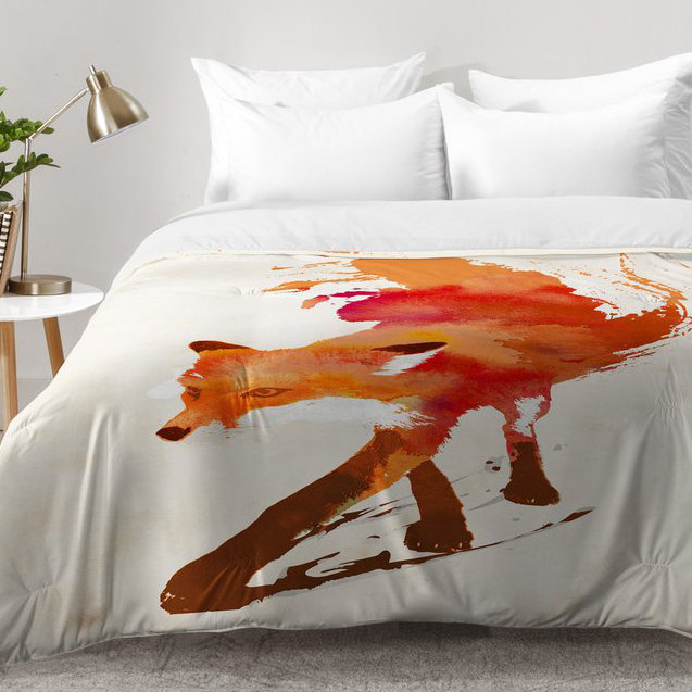 Ensemble d'édredon Vulpes, Édredon pour lit simple TG + 1 taie décorative