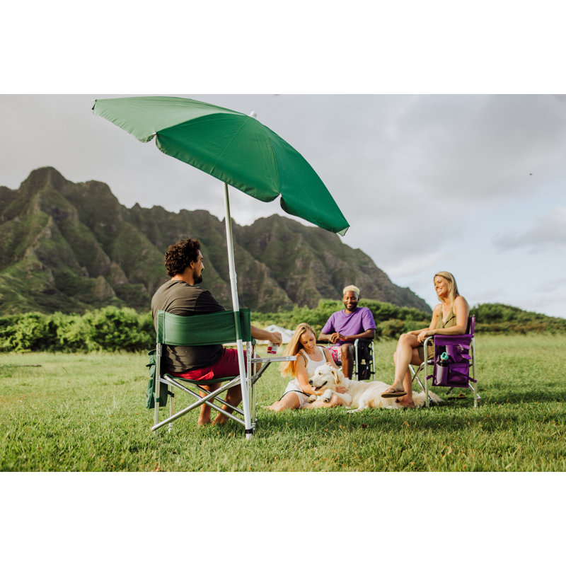 Hunter Green Ultimate Comfort Portable Sports Chair with Side Table