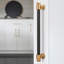 Paquet de 10 poignées d'armoire moletées, trou de 10 pouces avec poignées d'armoire de cuisine en bronze champagne, poignées de tiroir pour l'installation de la quincaillerie de meuble-125822684