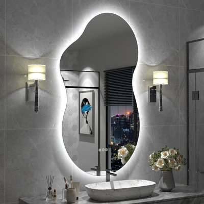 UL Certified LED Anti-Fog Tempered Glass Irregular Bathroom/Vanity Mirror - Basics by Wayfair™