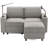 Varrick 64''W Upholstered Sectional Sofa Retro Loveseat Couch with Ottoman for Living Room-98114184