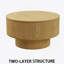 Table basse 29,53 "en bois aggloméré moderne avec motif à rayures circulaires et espace de rangement, convenant à la maison et à la cuisine (bois)