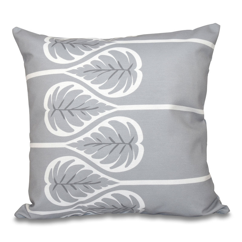 Housse de coussin d'extérieur carré Botanical Blooms, 18 po x 18 po, Gris