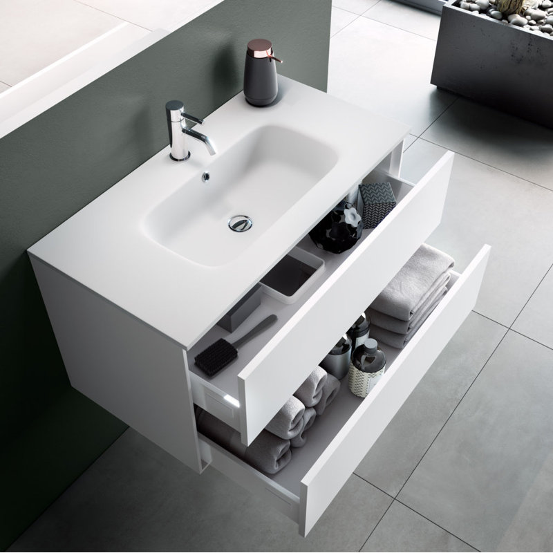 Abirad Vanity & Mirror Set, White
