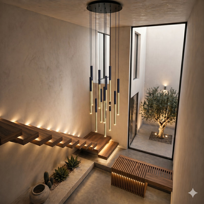 Baileyton 13 - Light Cluster Pendant, Black Top / Brushed Brass