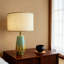 Ensemble de 2 lampes de table modernes en céramique avec motif géométrique et abat-jour tambour