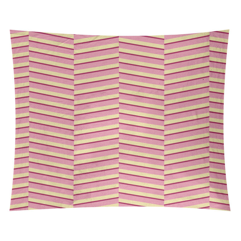 Tapisserie, H 68 po x l 80 po, Rose/jaune