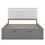Grand lit plateforme en bois avec tête de lit, 4 tiroirs et range-chaussures, construction en pin massif, assemblage facile-2112048687