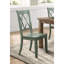 2 chaises de salle à manger latérales sarcelle, dossier transitionnel, 18,5 po x 23 po x H 40 po, dimensions des chaises de salle à manger 2, largeur 17,76 po