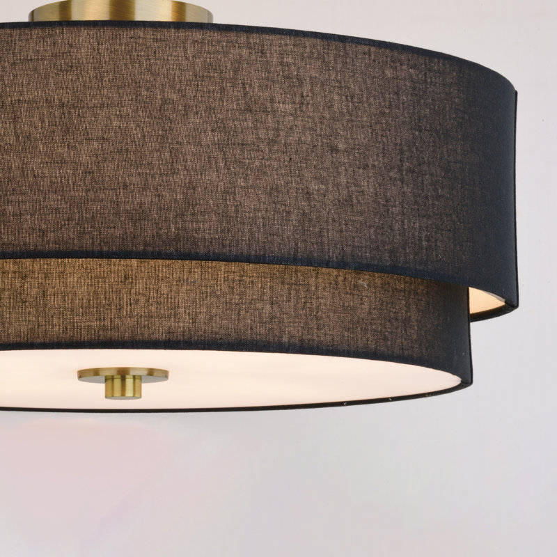  Plafonnier semi-encastré cylindrique de style Mid-Century Michellemarie, H 10,75 po x l 20,5 po x P 20,5 po