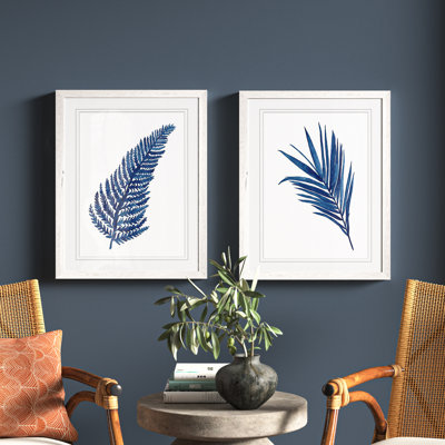 «Indigo Botanica III» par Vincent Van Gogh, ensemble de 2 reproductions d'art encadrées
