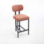 Upholstered Fabric Counter Height Barstool with Black Metal Legs for Dining Room-1125734756